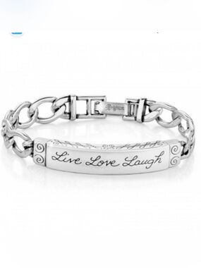Brighton silver plated "Live Love Laugh" ID bracelet